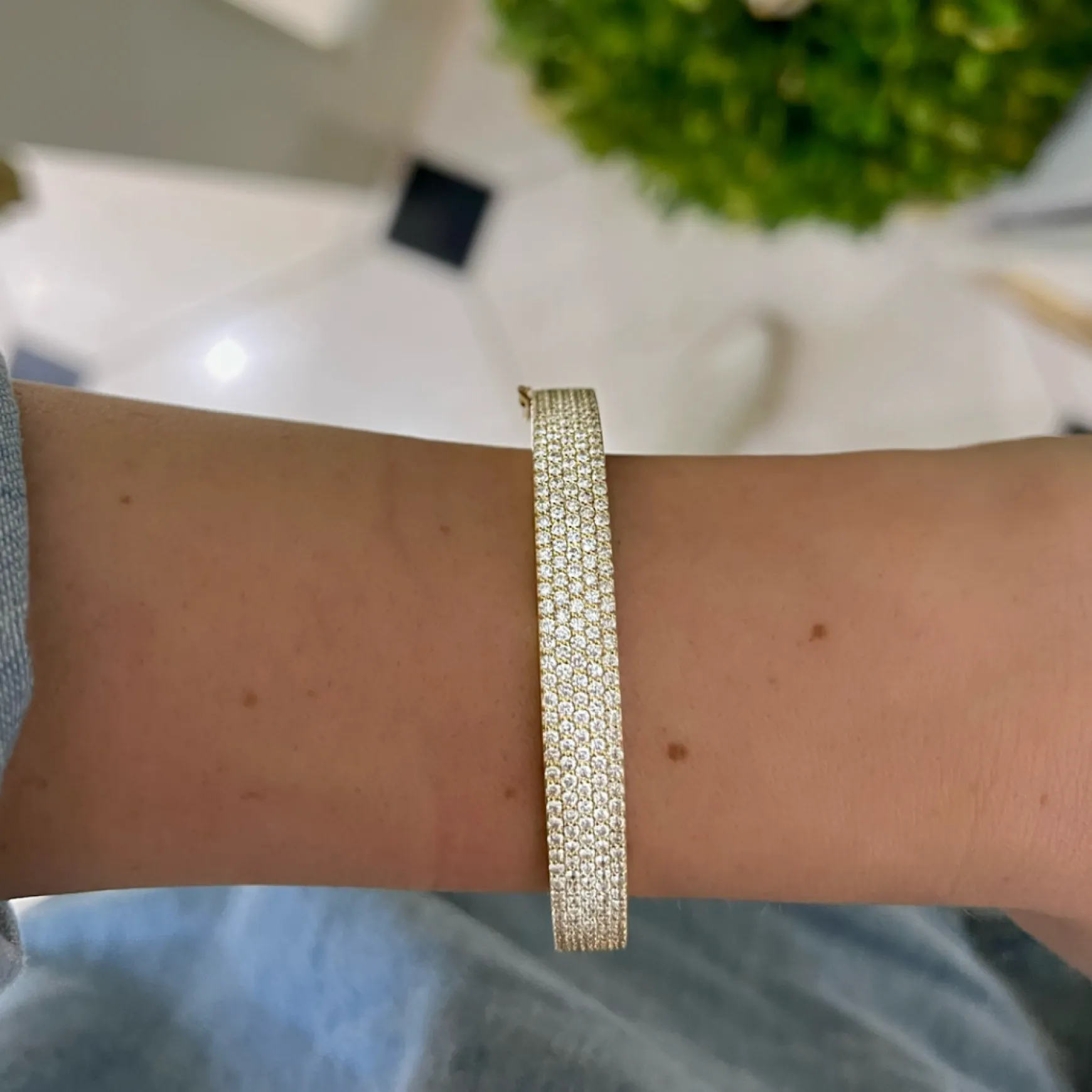 Liv Five Row Diamond Bangle Bracelet 3.50 ctw