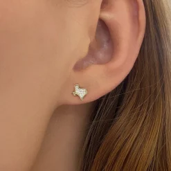 Lone Star Tiny Texas Diamond Stud Earrings