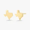 Lone Star Tiny Texas Gold Stud Earrings