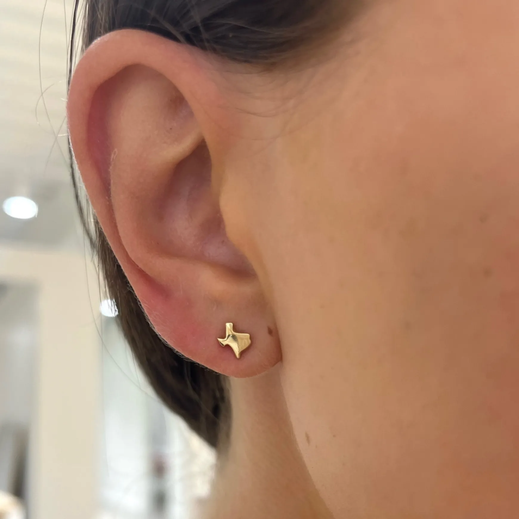 Lone Star Tiny Texas Gold Stud Earrings