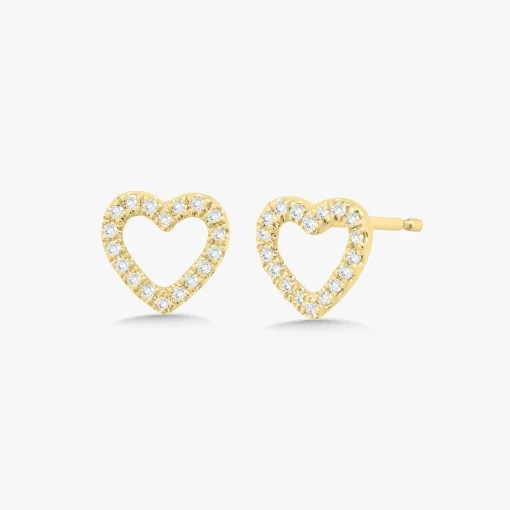 Love Struck Diamond Heart Stud Earrings