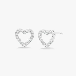 Love Struck Diamond Heart Stud Earrings
