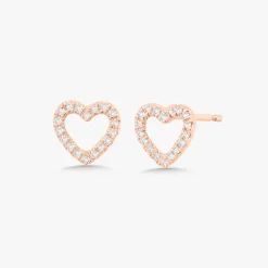 Love Struck Diamond Heart Stud Earrings