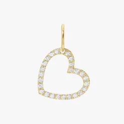 Love Struck Diamond Open Heart Charm