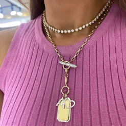 Love Struck Diamond Open Heart Charm
