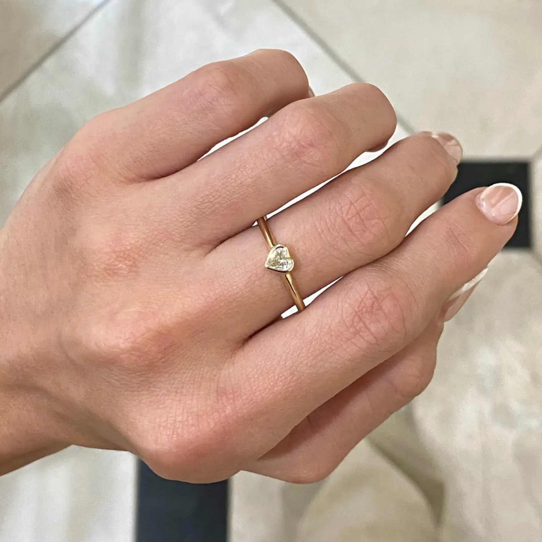Lovers Lane Bezel Diamond Heart Ring