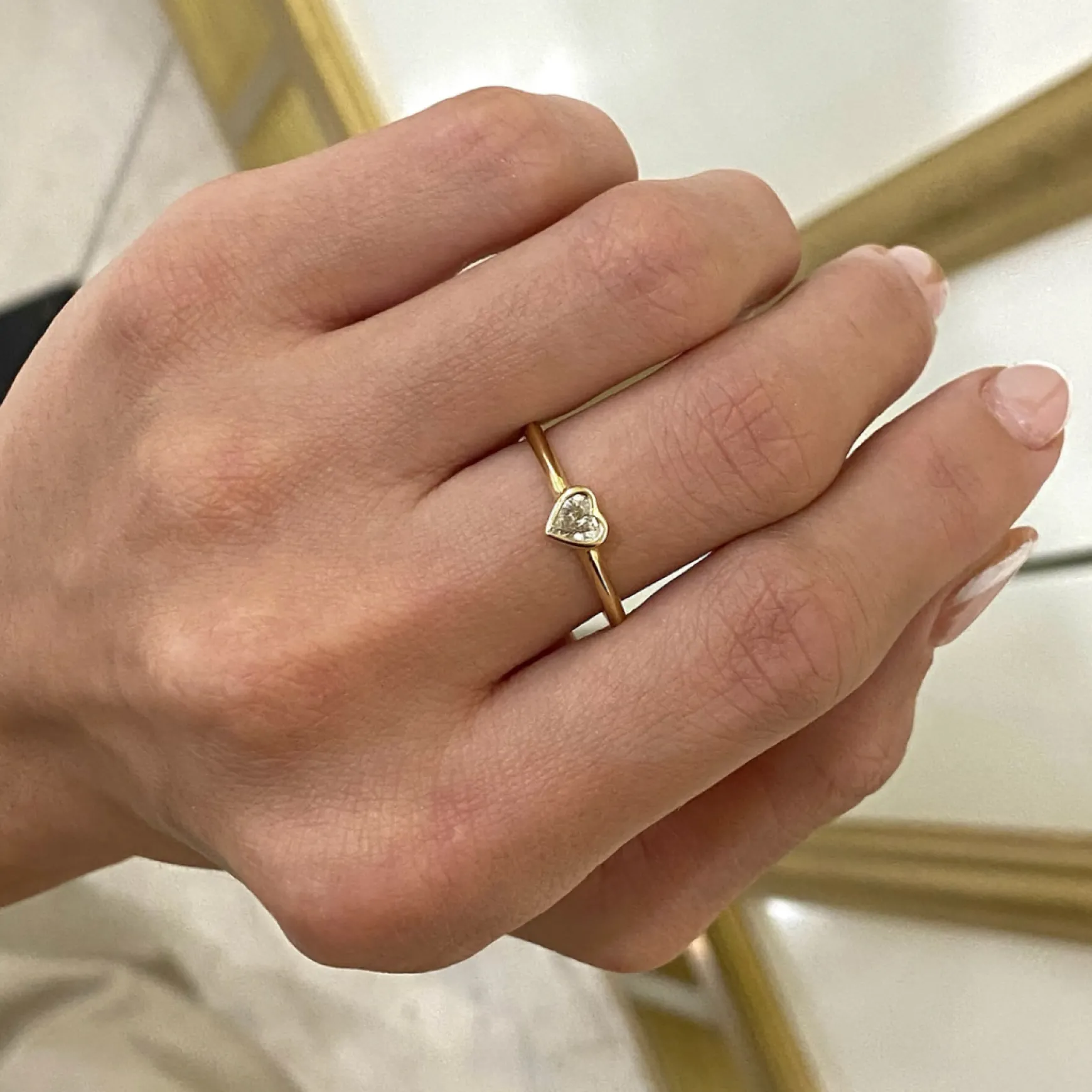 Lovers Lane Bezel Diamond Heart Ring