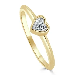 Lovers Lane Bezel Diamond Heart Ring