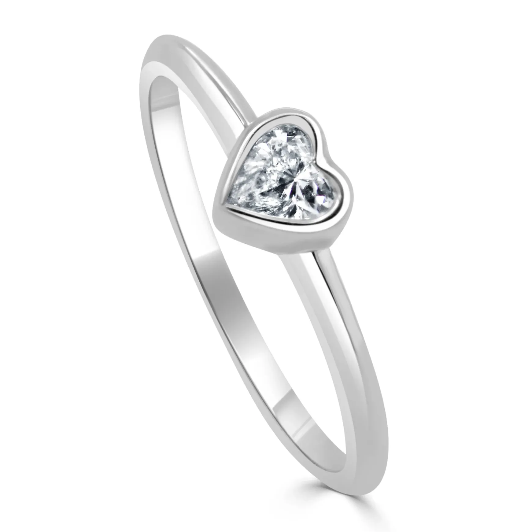 Lovers Lane Bezel Diamond Heart Ring