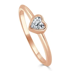 Lovers Lane Bezel Diamond Heart Ring