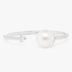Maggie Dainty Pearl & Diamond Ring