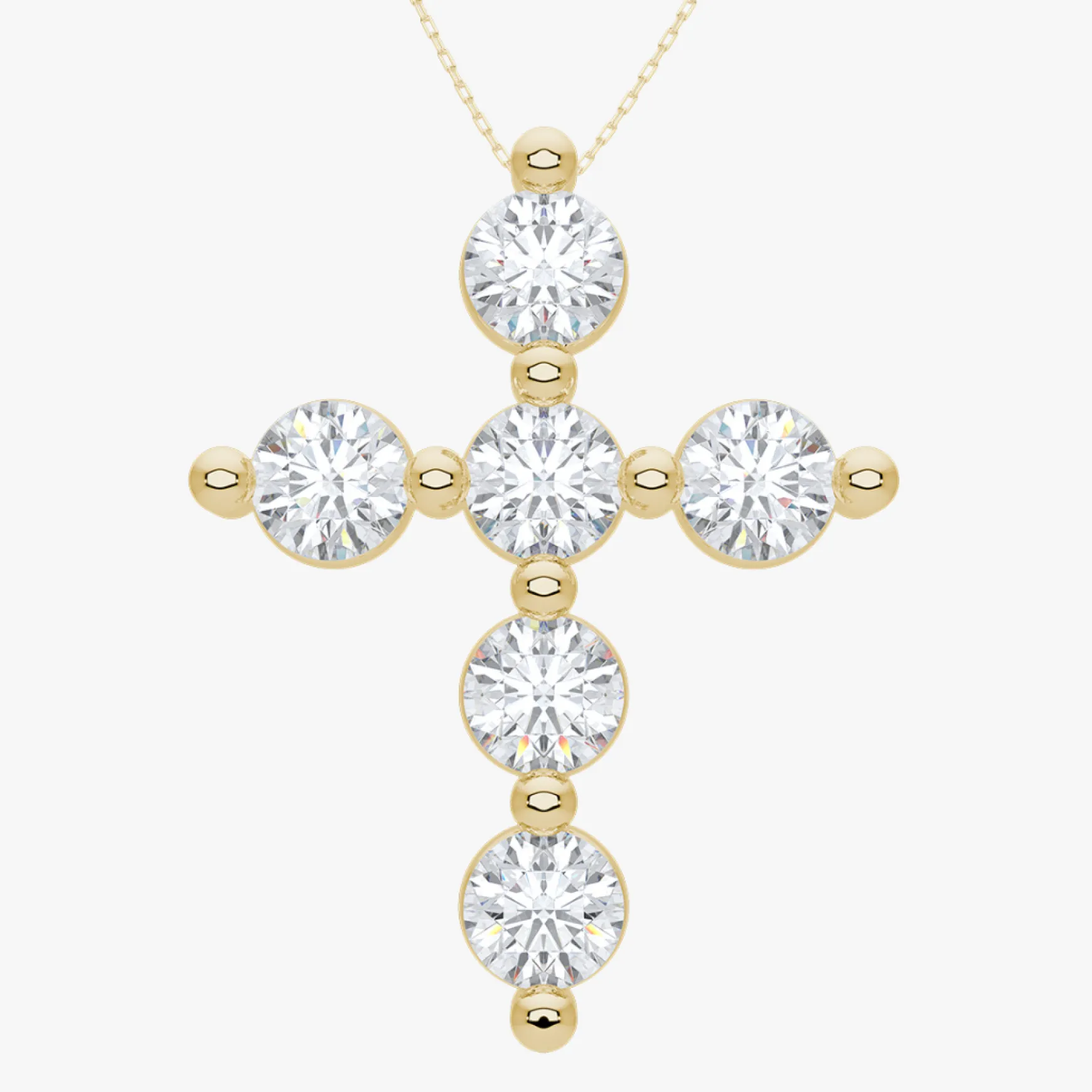 Mamas Charlie Cloud® Floating Diamond Cross Necklace 2.46 ctw