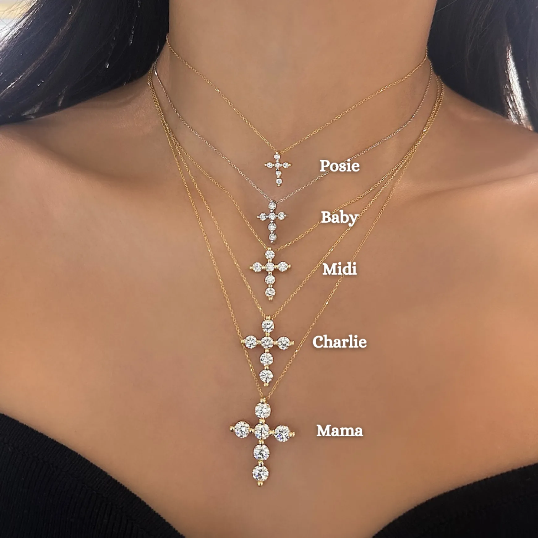 Mamas Charlie Cloud® Floating Diamond Cross Necklace 2.46 ctw
