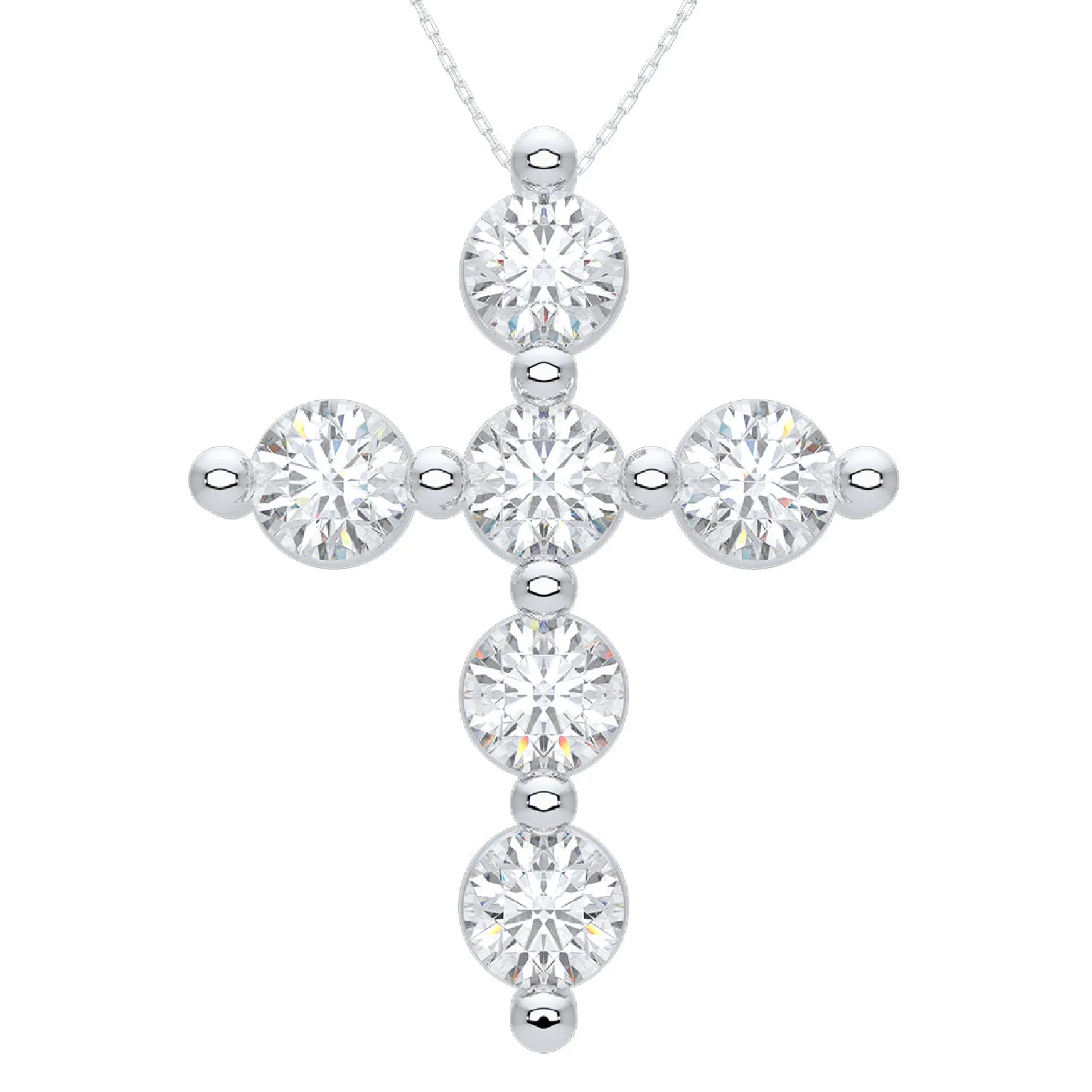 Mamas Charlie Cloud® Floating Diamond Cross Necklace 2.46 ctw