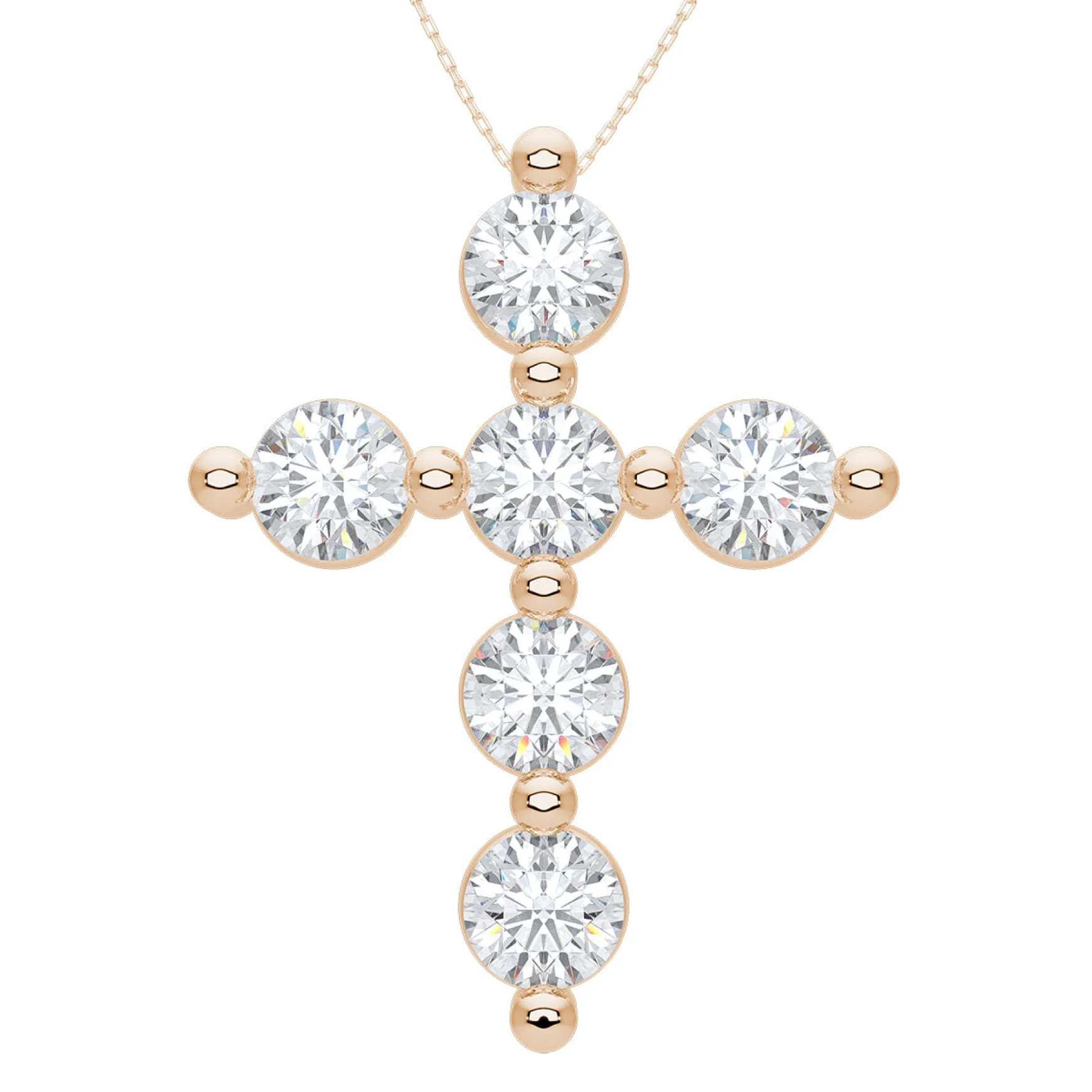 Mamas Charlie Cloud® Floating Diamond Cross Necklace 2.46 ctw