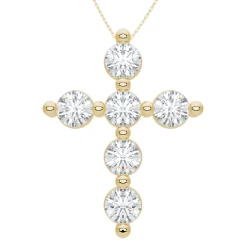 Mamas Charlie Cloud® Floating Diamond Cross Necklace 2.46 ctw