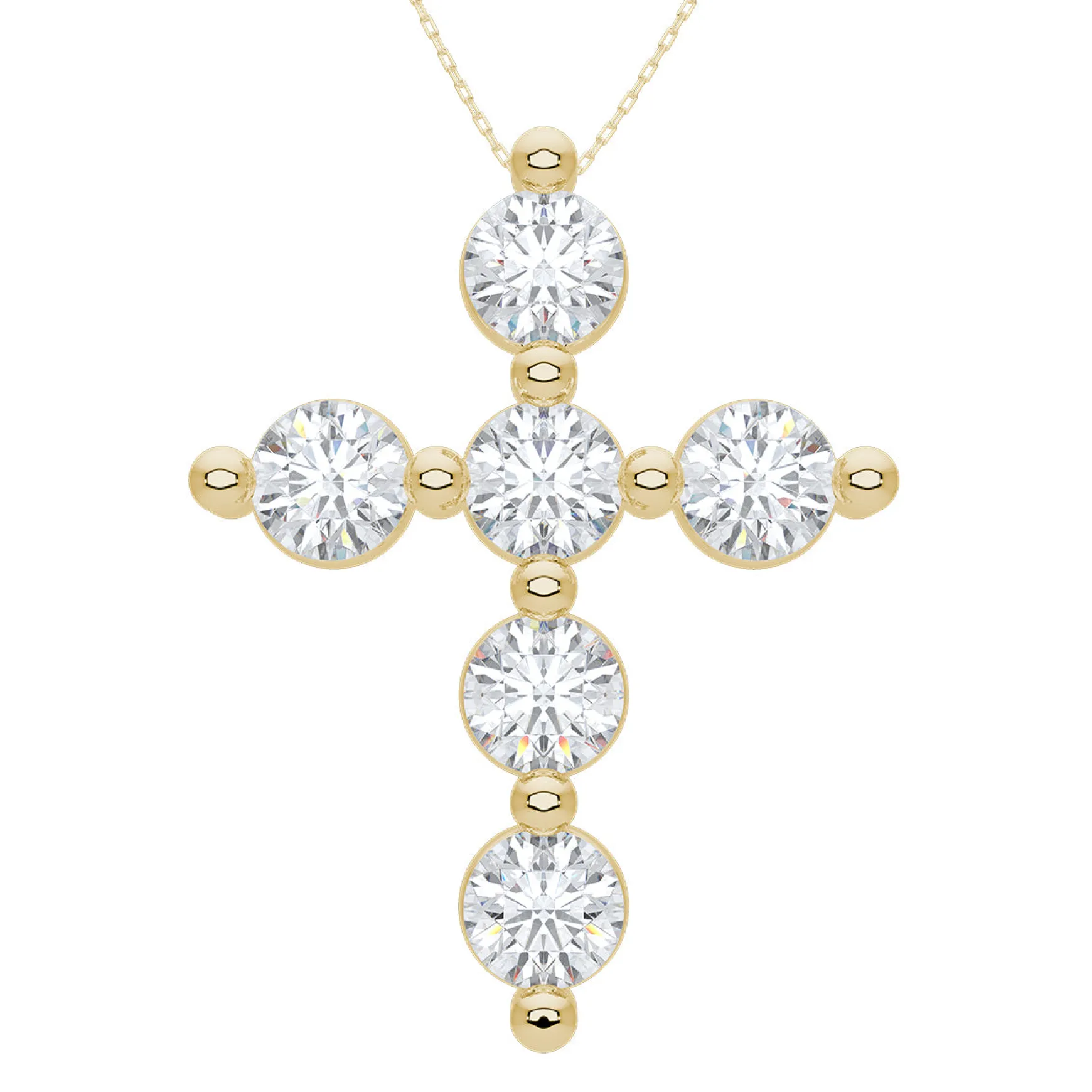 Mamas Charlie Cloud® Floating Diamond Cross Necklace 2.46 ctw