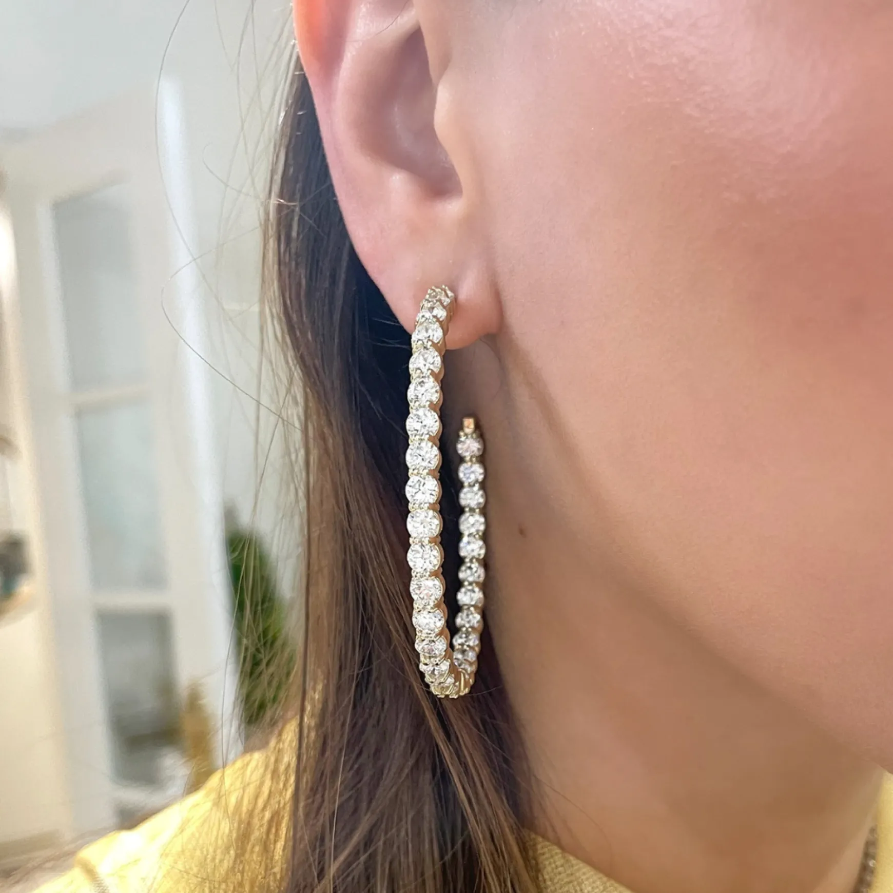 Mama's Georgie Diamond Hoop Earrings 13.92 ctw