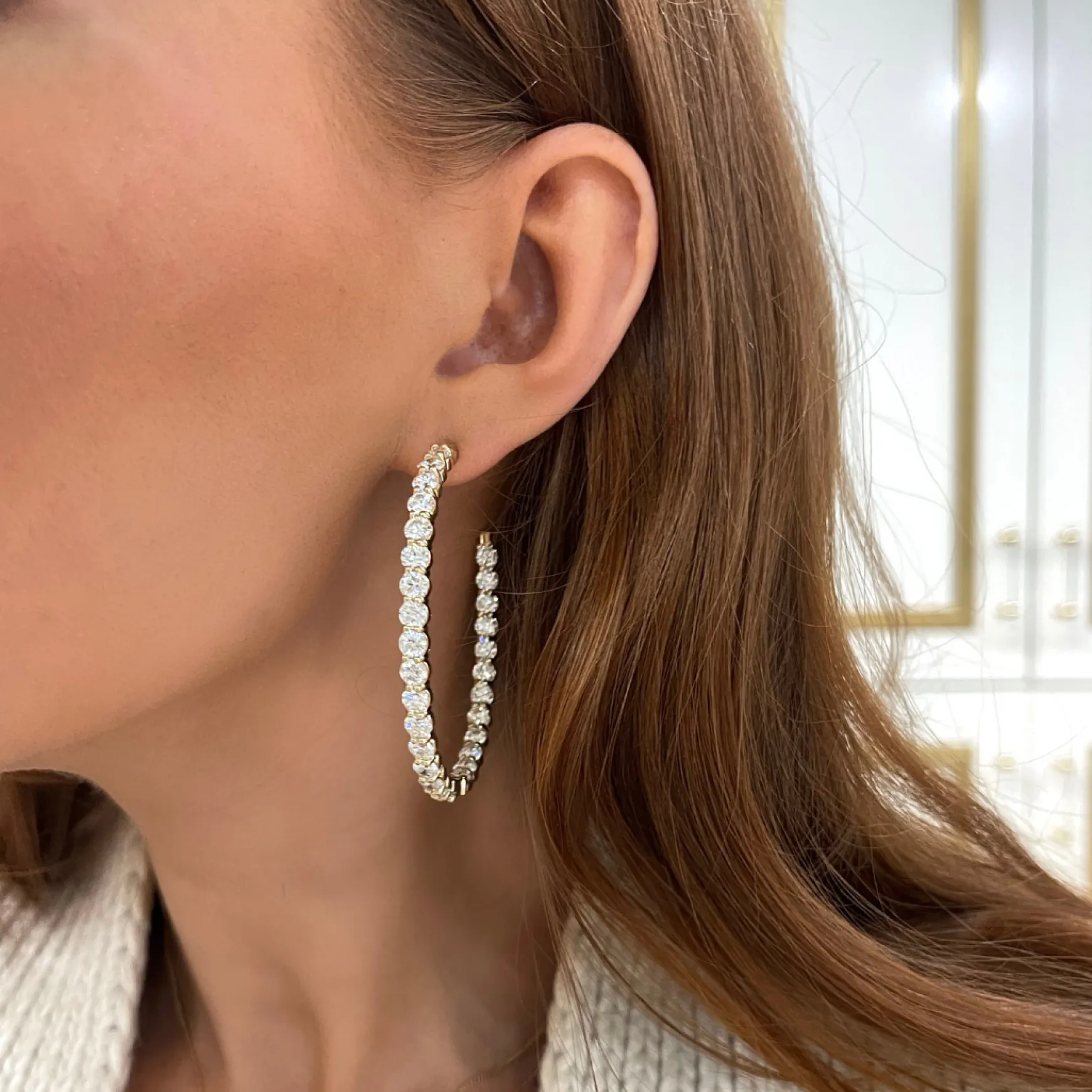 Mama's Georgie Diamond Hoop Earrings 13.92 ctw