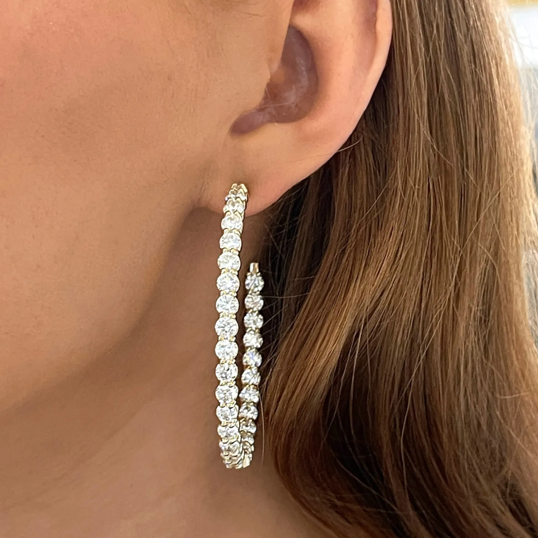 Mama's Georgie Diamond Hoop Earrings 13.92 ctw