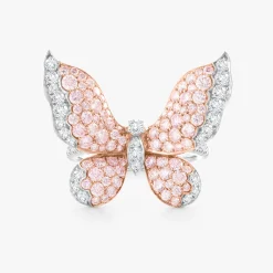 Mariposa Argyle Pink & White Diamond Platinum Ring