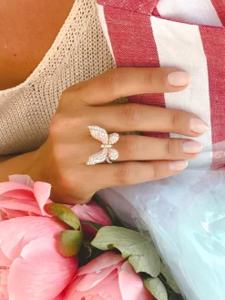 Mariposa Argyle Pink & White Diamond Platinum Ring