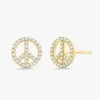 Marley Dainty Diamond Peace Sign Stud Earrings
