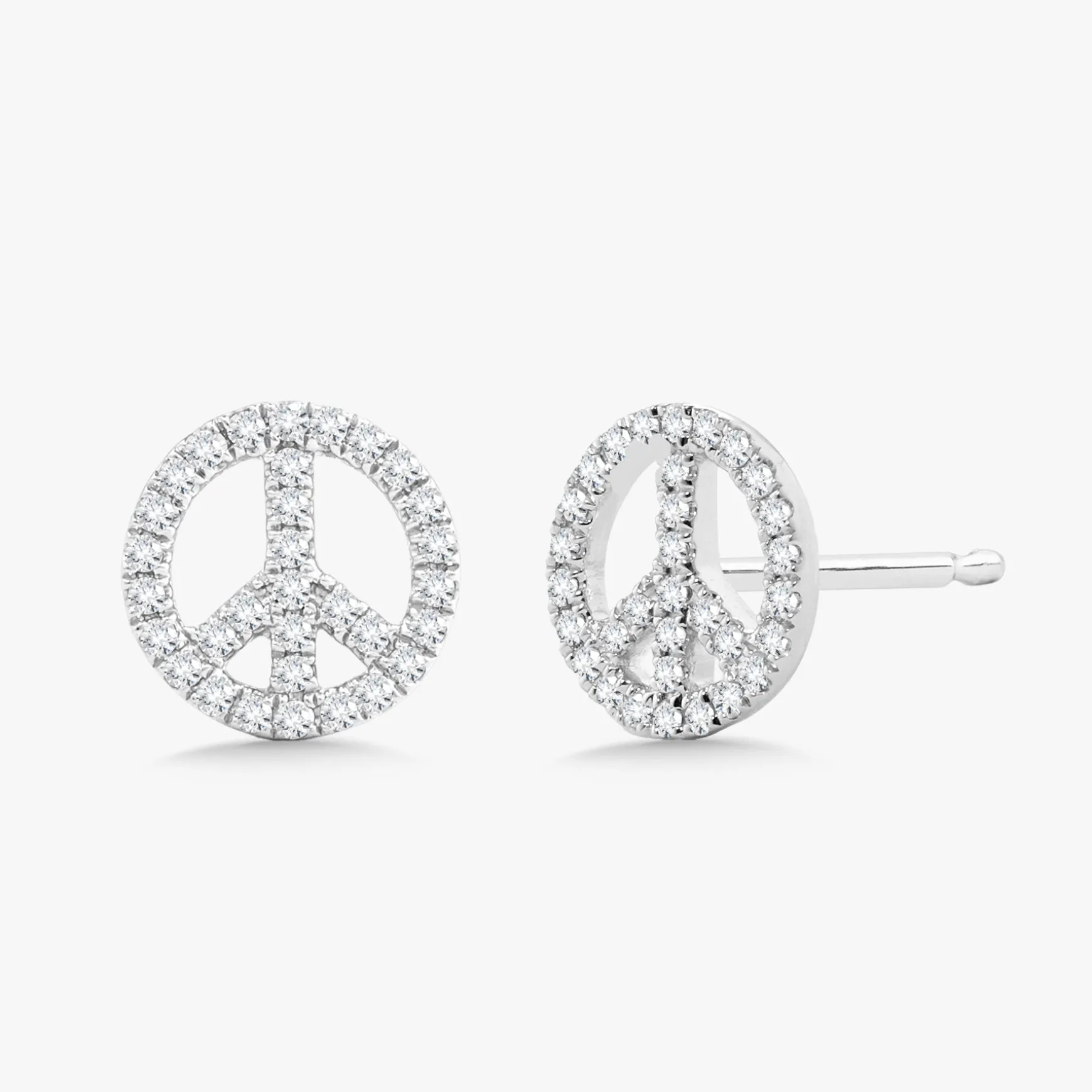 Marley Dainty Diamond Peace Sign Stud Earrings