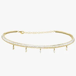 Marquise Dangle Diamond Adjustable Choker Necklace 5.67 ctw
