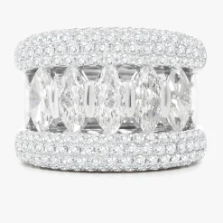 Marquise Pave Puff Diamond Ring 3.60 ctw