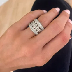 Marquise Pave Puff Diamond Ring 3.60 ctw