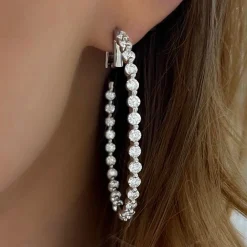 Midi Charlie Cloud® Diamond Hoop Earrings 6.24 ctw