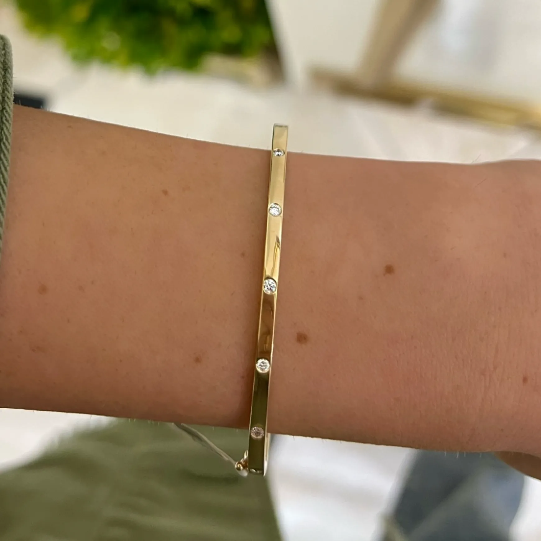 Mini Amour Gold and Diamond Station Bangle