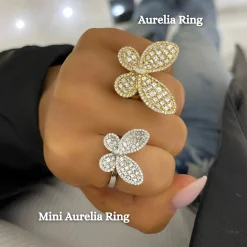 Mini Aurelia Asscher Cut Diamond Butterfly Cocktail Ring 1.21 ctw