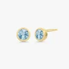 Mini Bezel Birthstone Stud Earrings