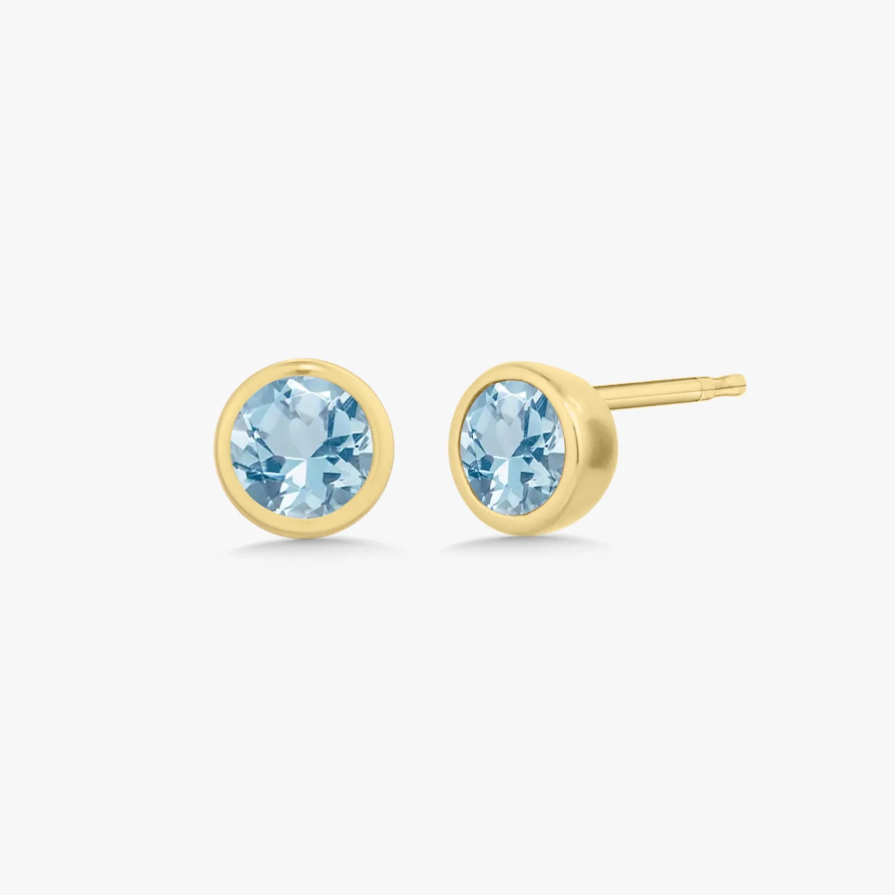Mini Bezel Birthstone Stud Earrings
