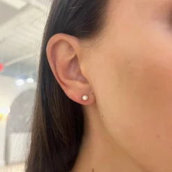 Mini Bezel Birthstone Stud Earrings