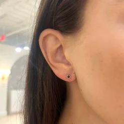 Mini Bezel Birthstone Stud Earrings