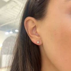 Mini Bezel Birthstone Stud Earrings