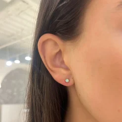 Mini Bezel Birthstone Stud Earrings