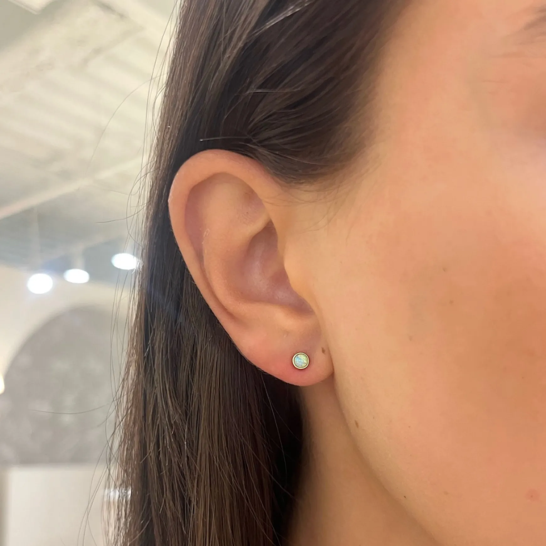 Mini Bezel Birthstone Stud Earrings