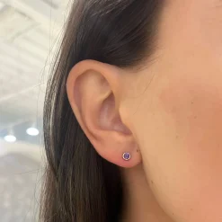 Mini Bezel Birthstone Stud Earrings