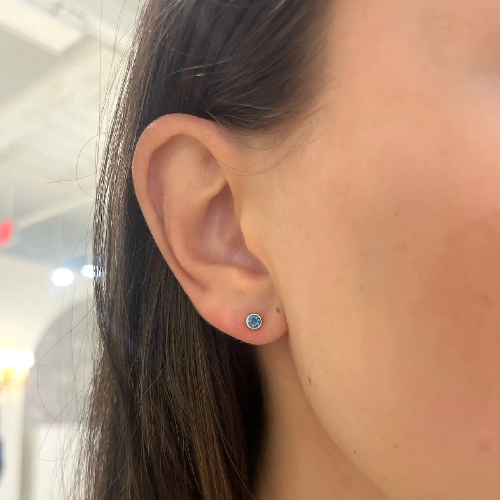 Mini Bezel Birthstone Stud Earrings
