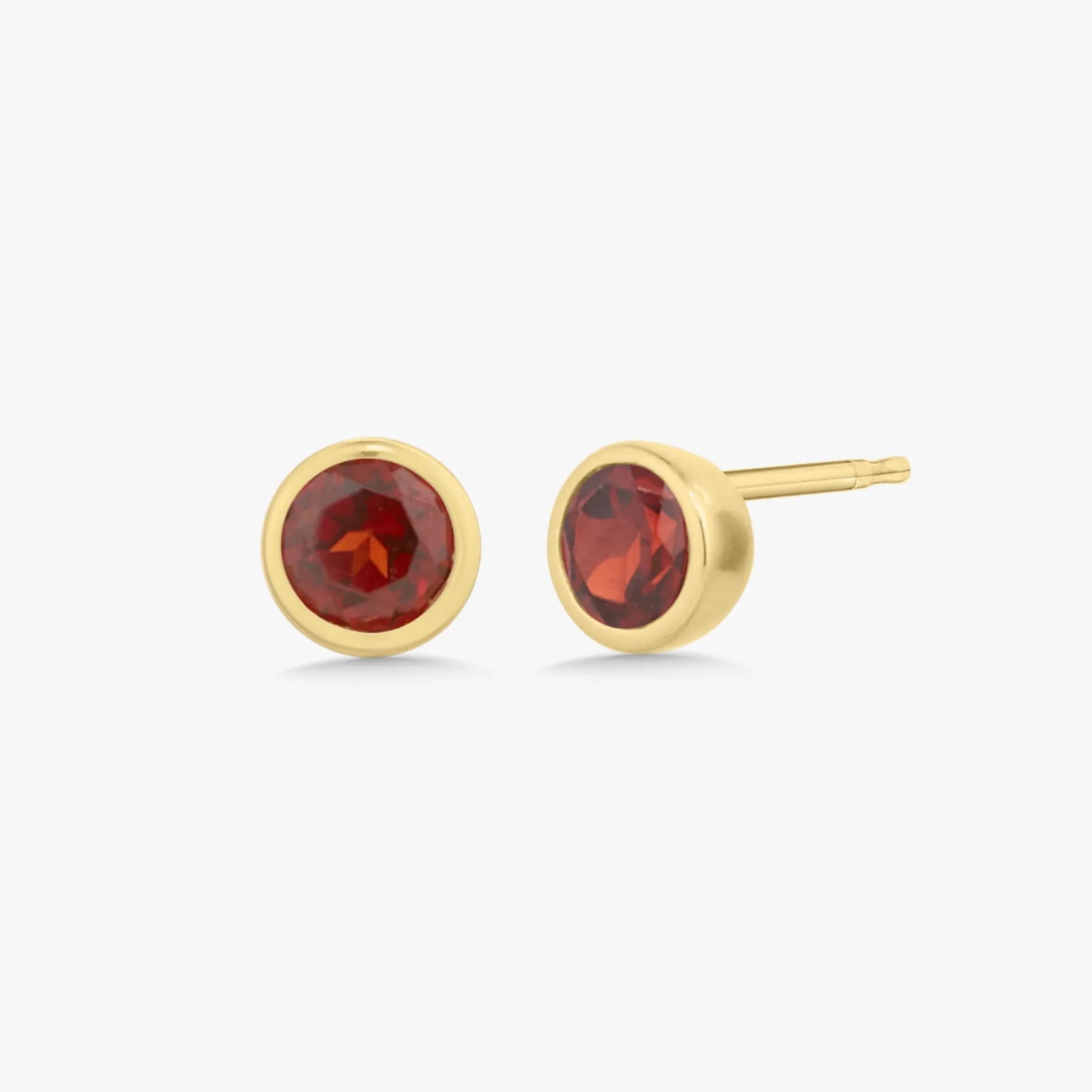 Mini Bezel Birthstone Stud Earrings