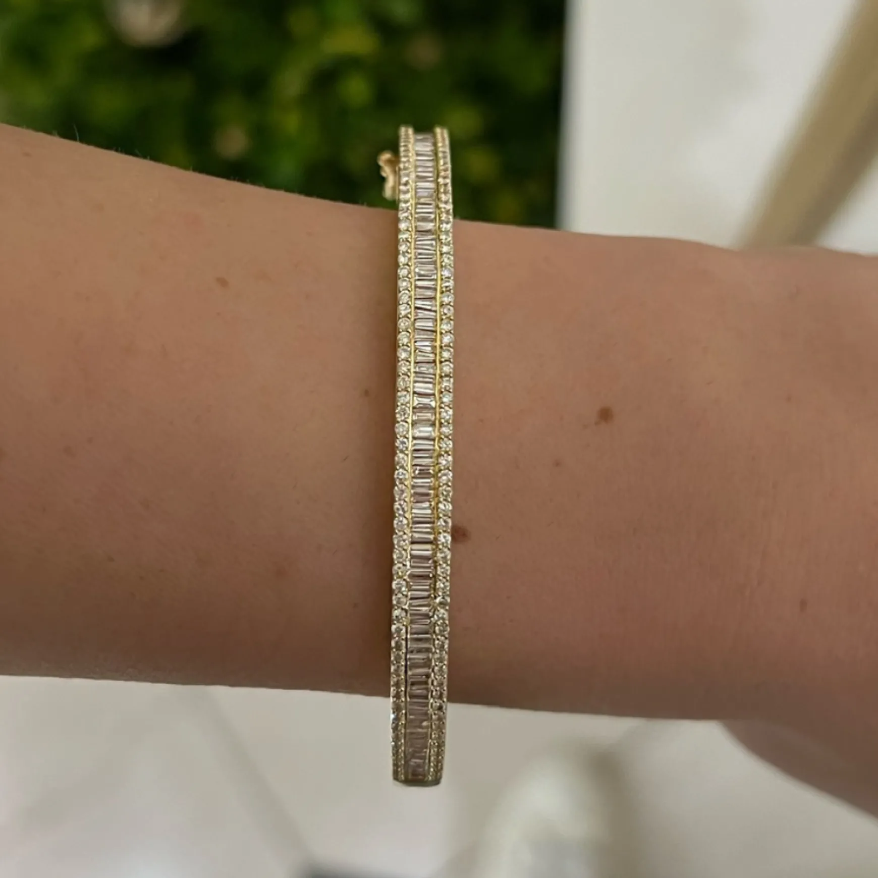 Mini Brooks Tapered Baguette Diamond Bangle 2.42 ctw