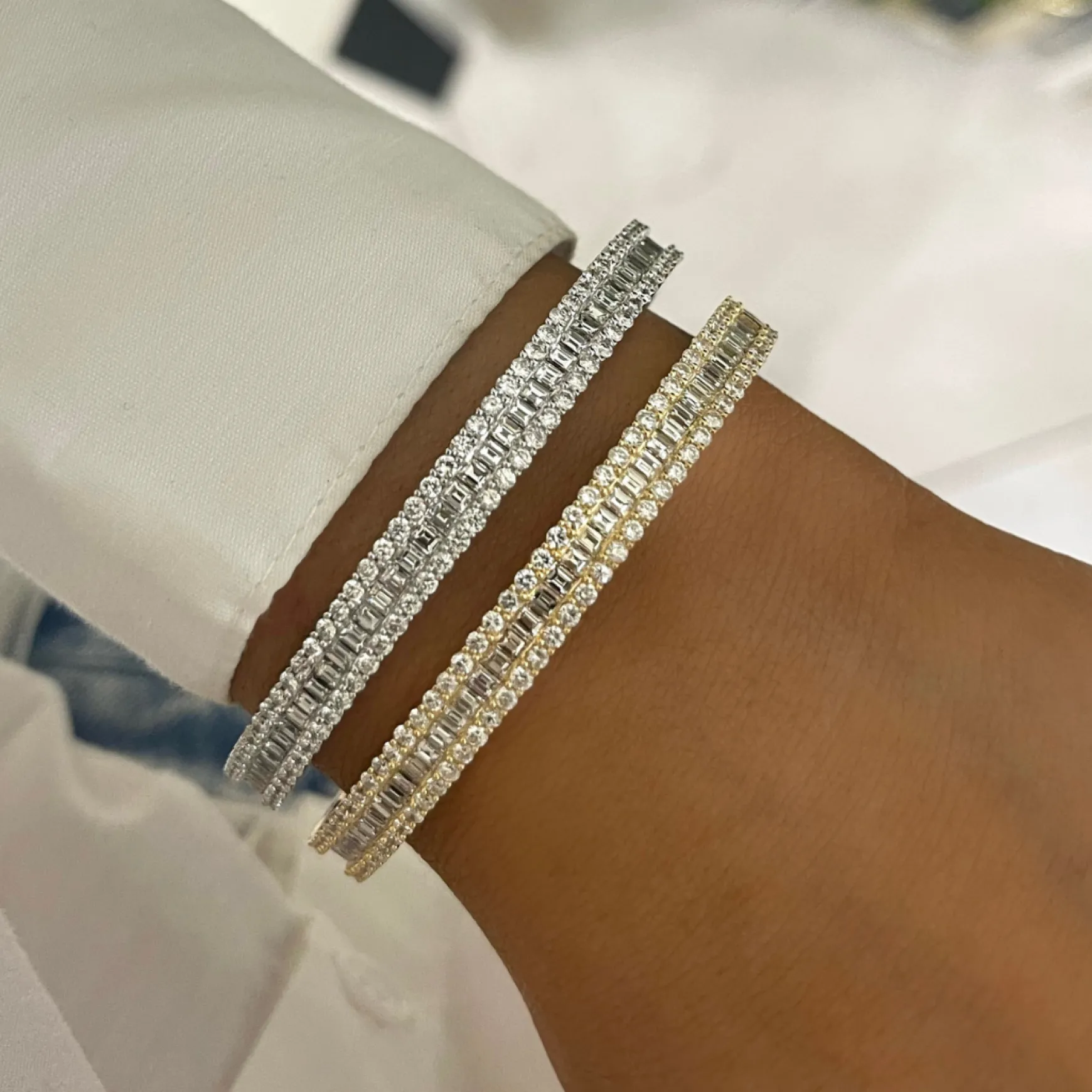 Mini Gianna Baguette Diamond Bangle 4.49 ctw