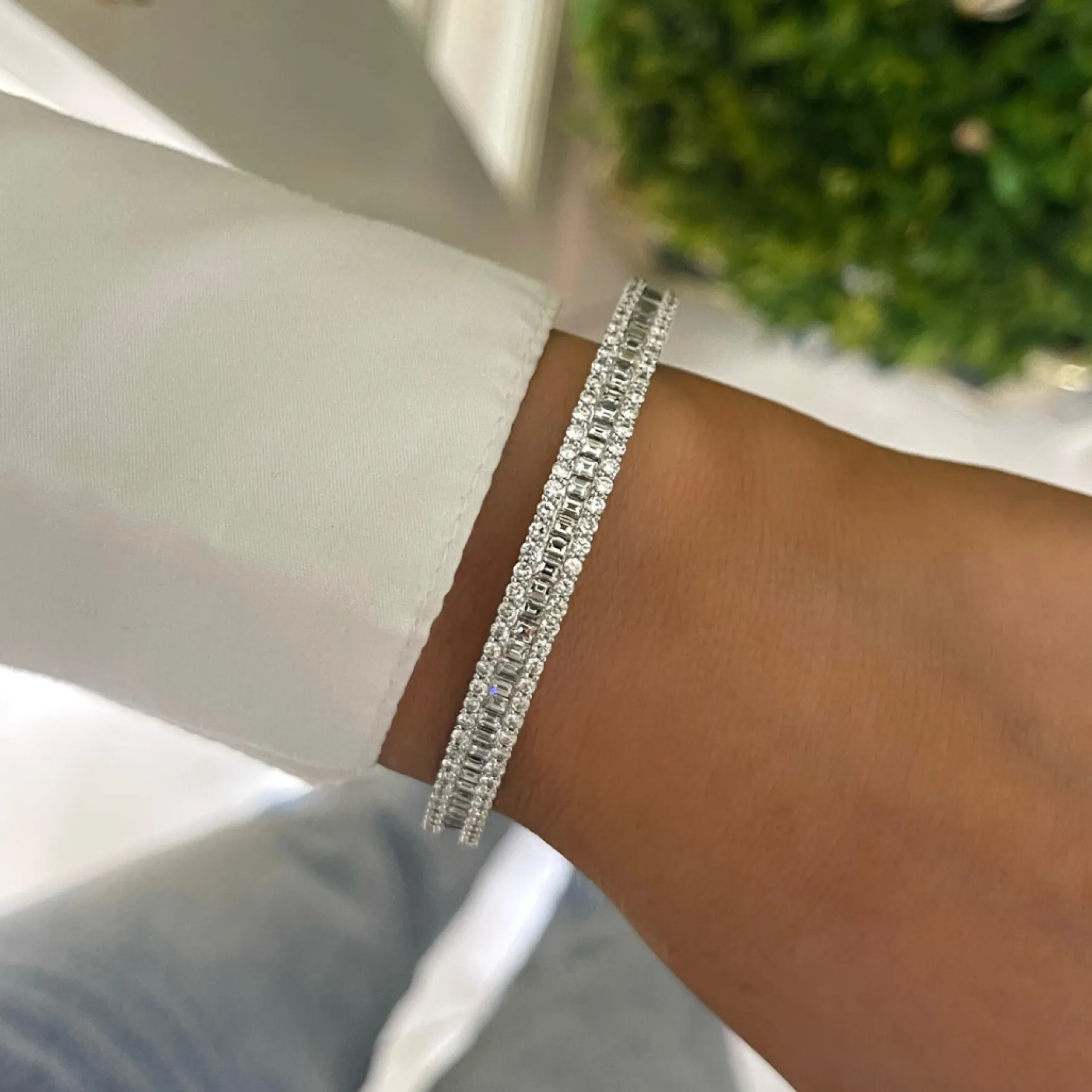 Mini Gianna Baguette Diamond Bangle 4.49 ctw