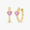 Mini Heart Station Huggie Earrings