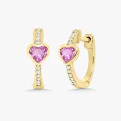 Mini Heart Station Huggie Earrings