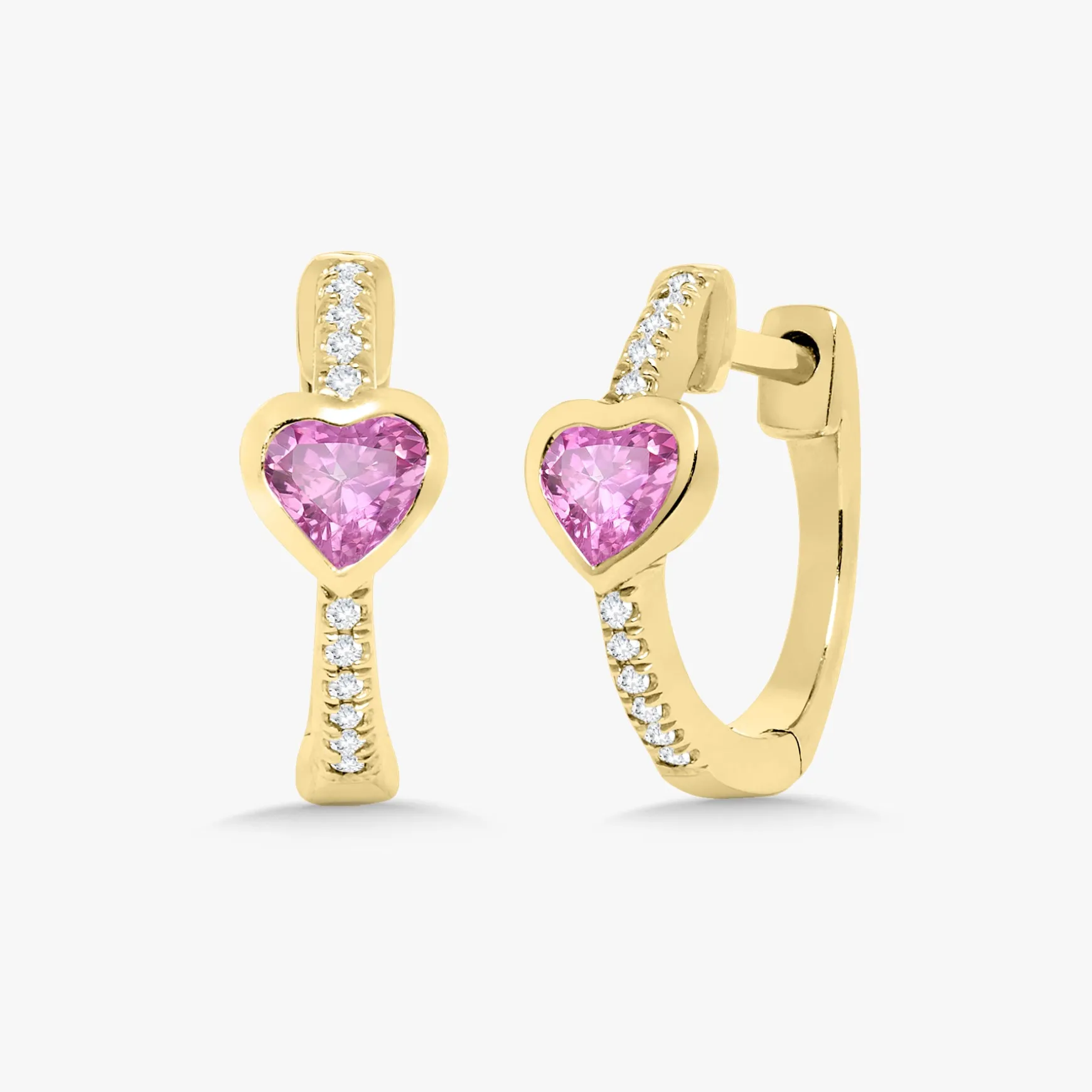 Mini Heart Station Huggie Earrings